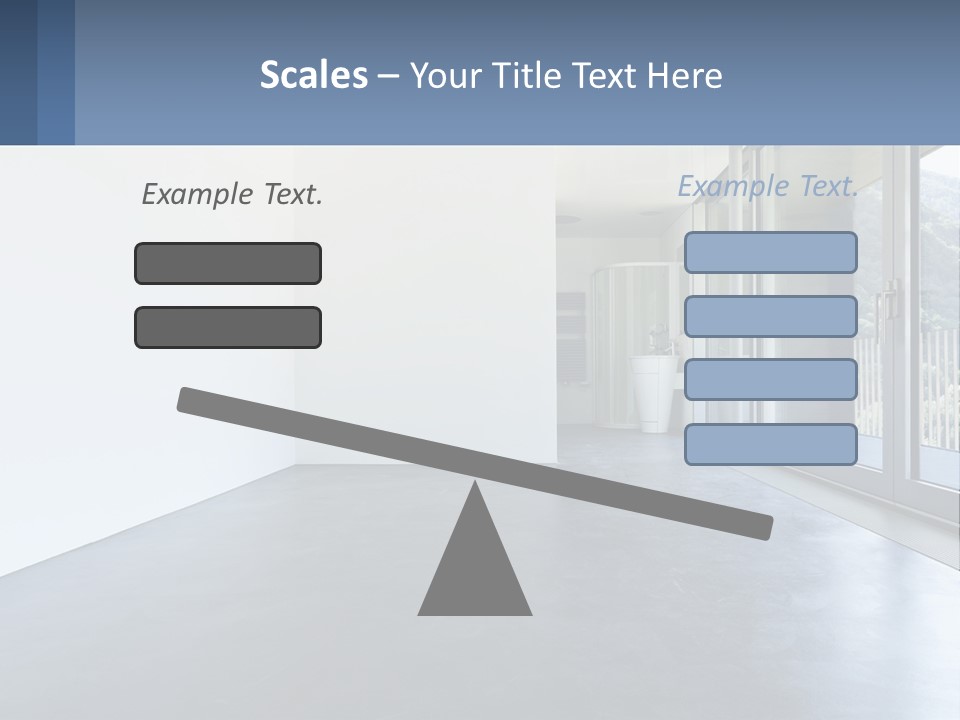 An Empty Room With A Sliding Glass Door PowerPoint Template