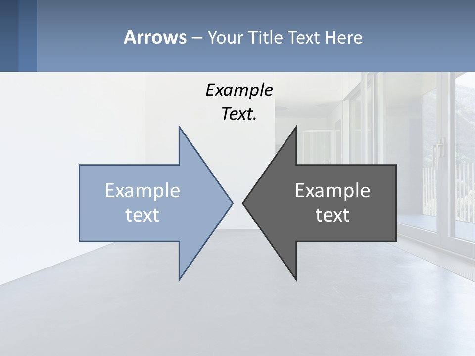 An Empty Room With A Sliding Glass Door PowerPoint Template