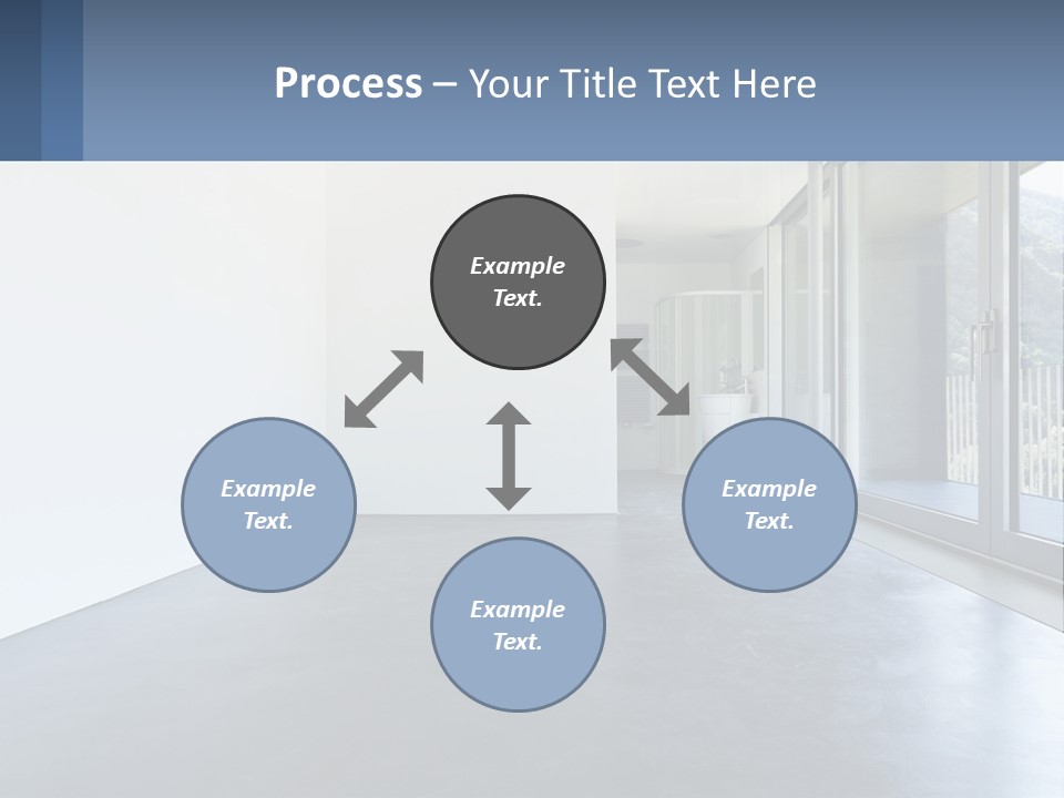 An Empty Room With A Sliding Glass Door PowerPoint Template