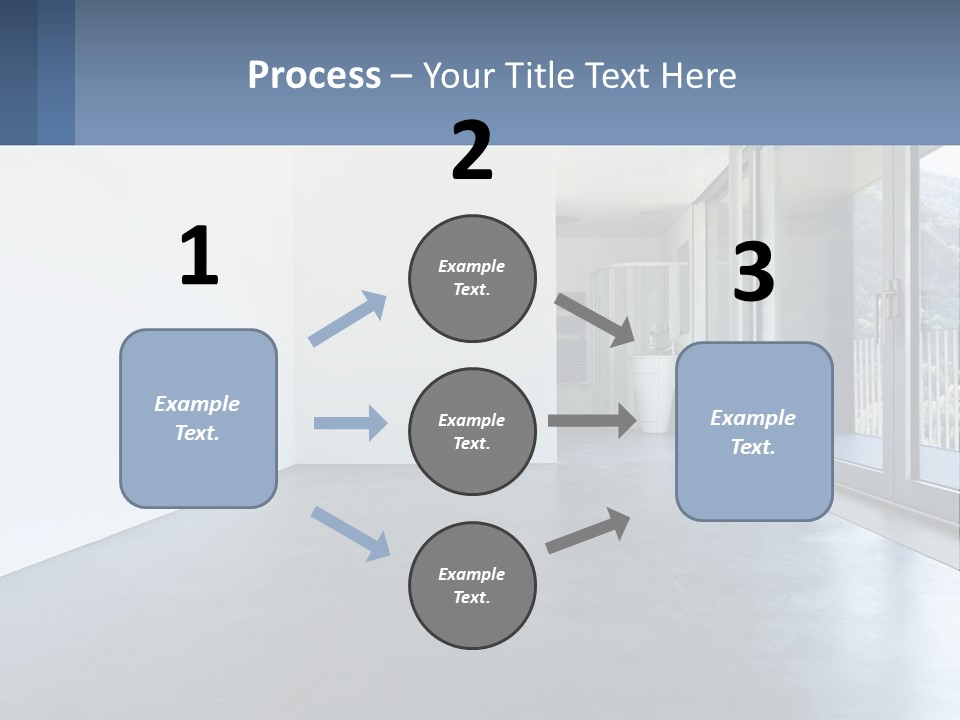 An Empty Room With A Sliding Glass Door PowerPoint Template