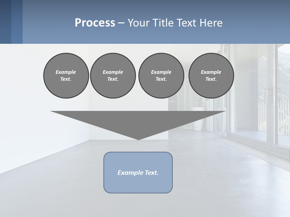 An Empty Room With A Sliding Glass Door PowerPoint Template