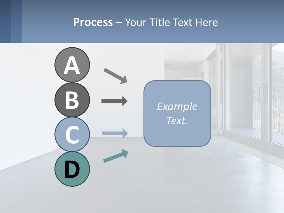 An Empty Room With A Sliding Glass Door PowerPoint Template