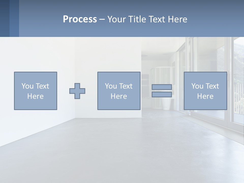 An Empty Room With A Sliding Glass Door PowerPoint Template