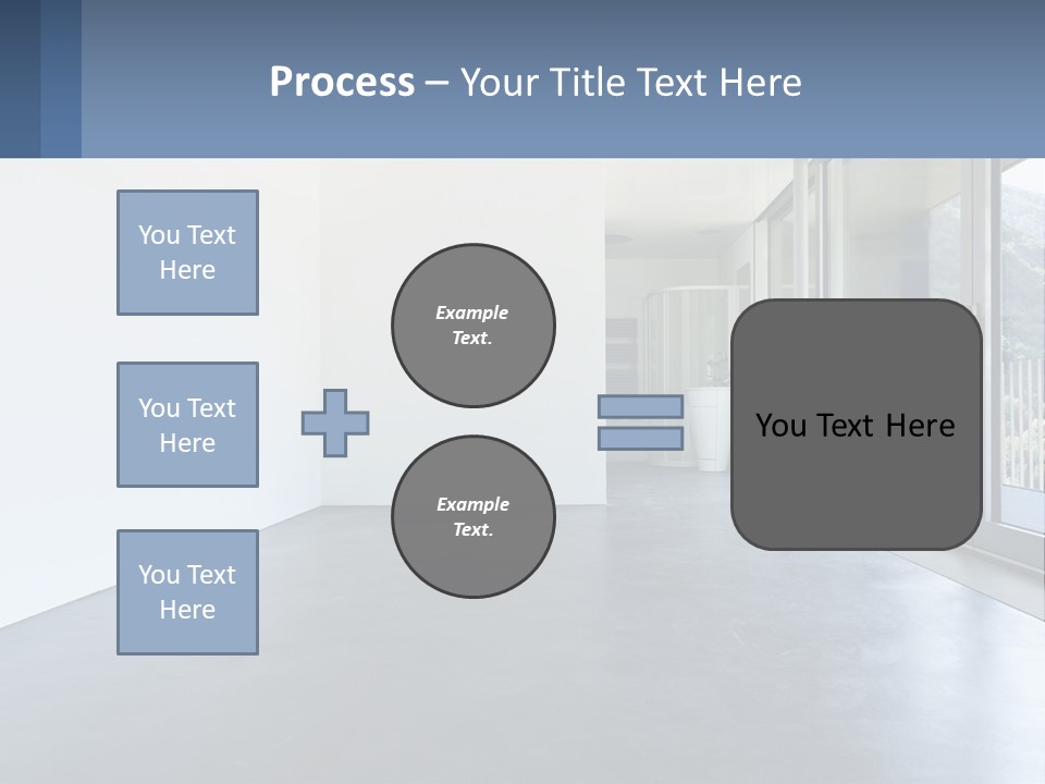 An Empty Room With A Sliding Glass Door PowerPoint Template