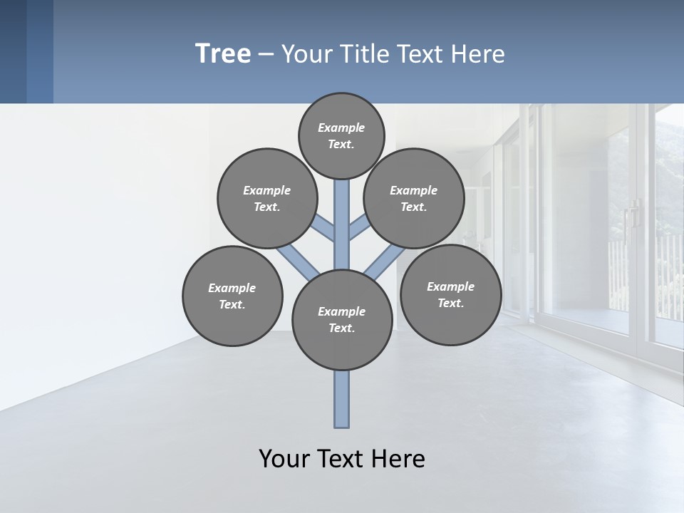 An Empty Room With A Sliding Glass Door PowerPoint Template