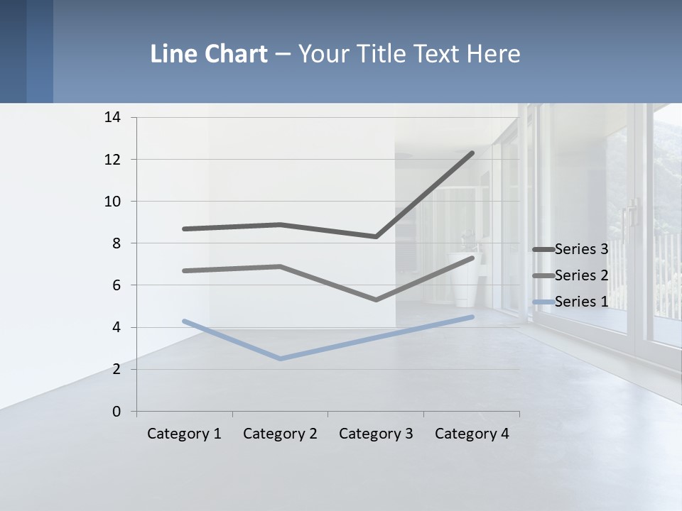 An Empty Room With A Sliding Glass Door PowerPoint Template