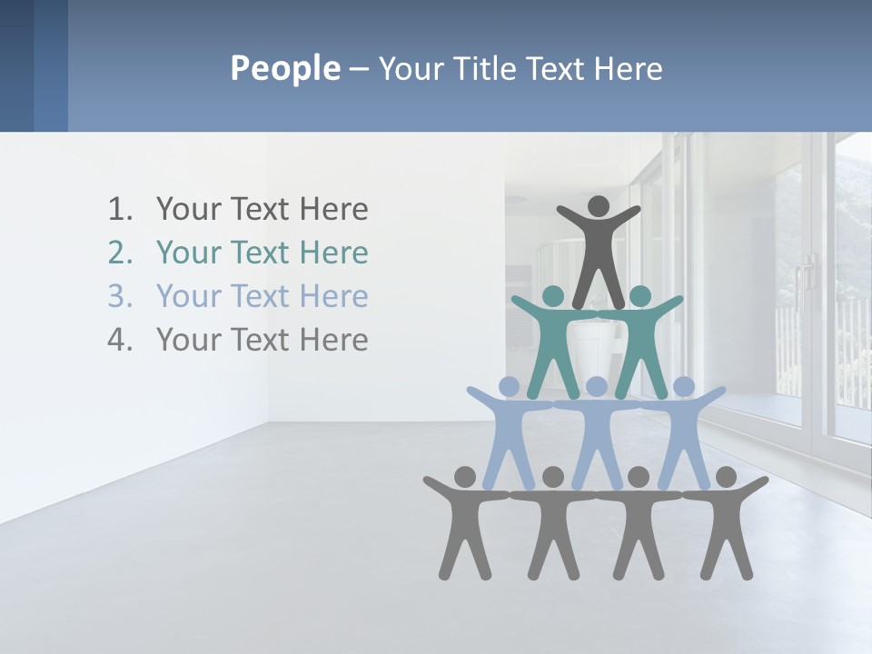 An Empty Room With A Sliding Glass Door PowerPoint Template