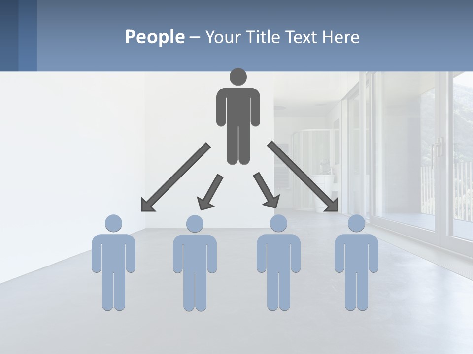 An Empty Room With A Sliding Glass Door PowerPoint Template