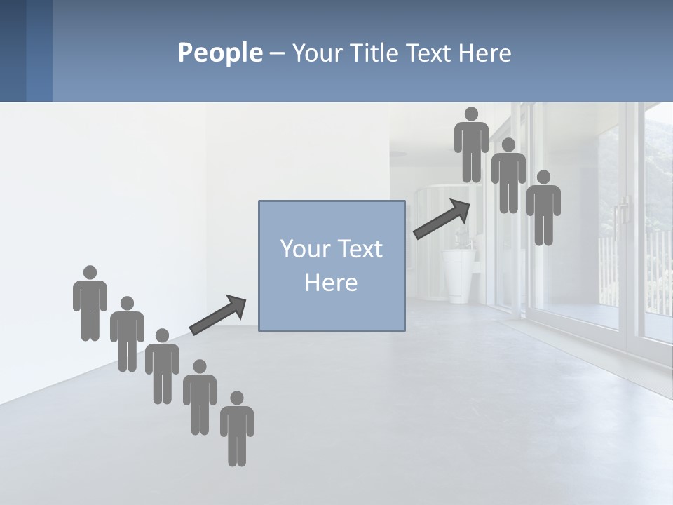 An Empty Room With A Sliding Glass Door PowerPoint Template