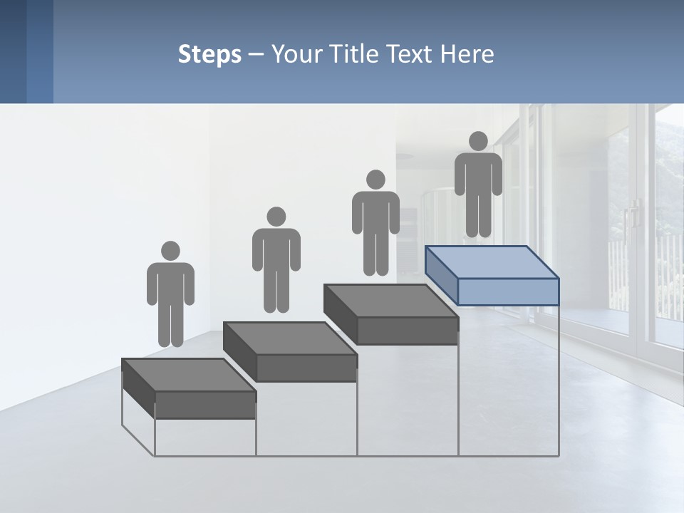 An Empty Room With A Sliding Glass Door PowerPoint Template