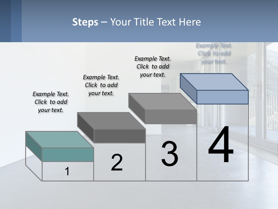 An Empty Room With A Sliding Glass Door PowerPoint Template