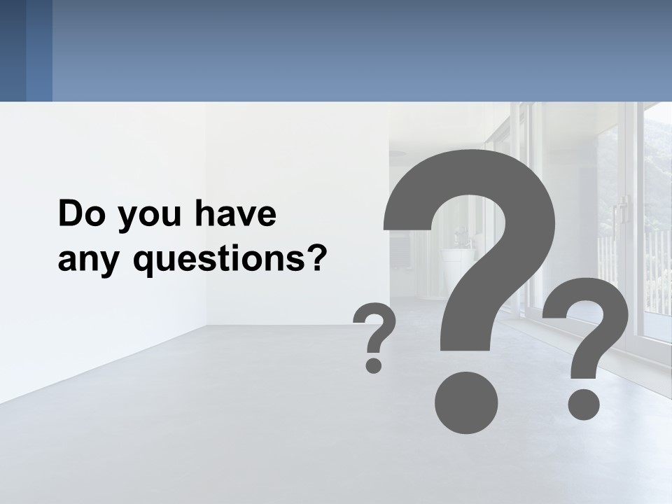 An Empty Room With A Sliding Glass Door PowerPoint Template