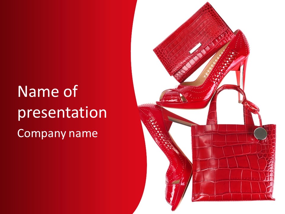 A Red Purse And High Heels Powerpoint Template PowerPoint Template