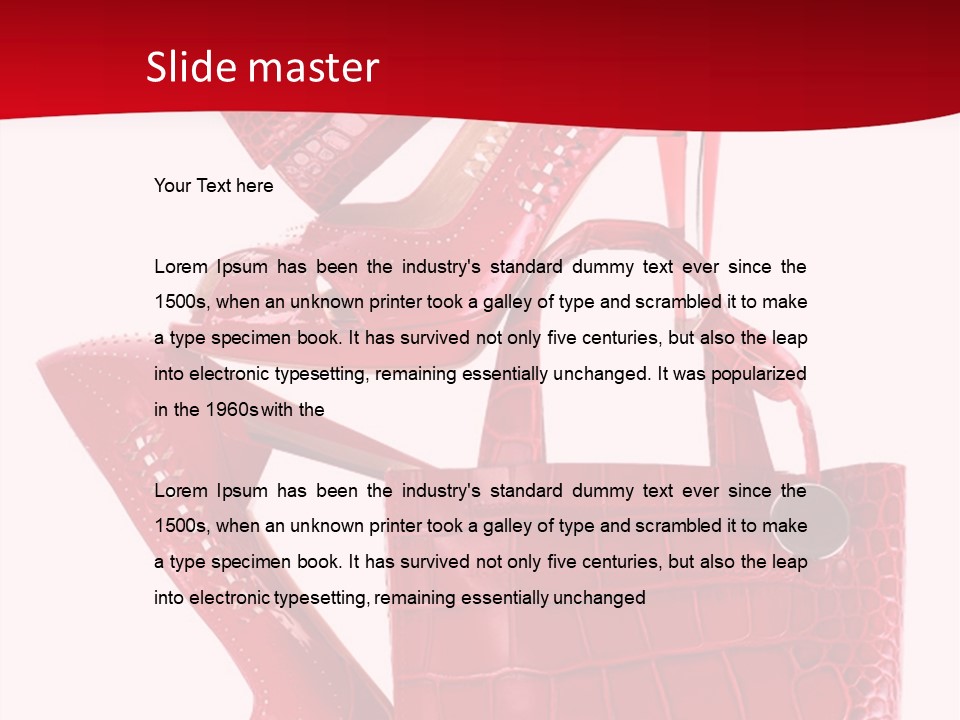 A Red Purse And High Heels Powerpoint Template PowerPoint Template
