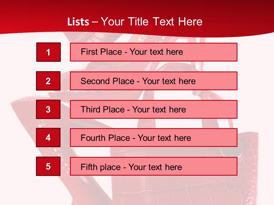 A Red Purse And High Heels Powerpoint Template PowerPoint Template