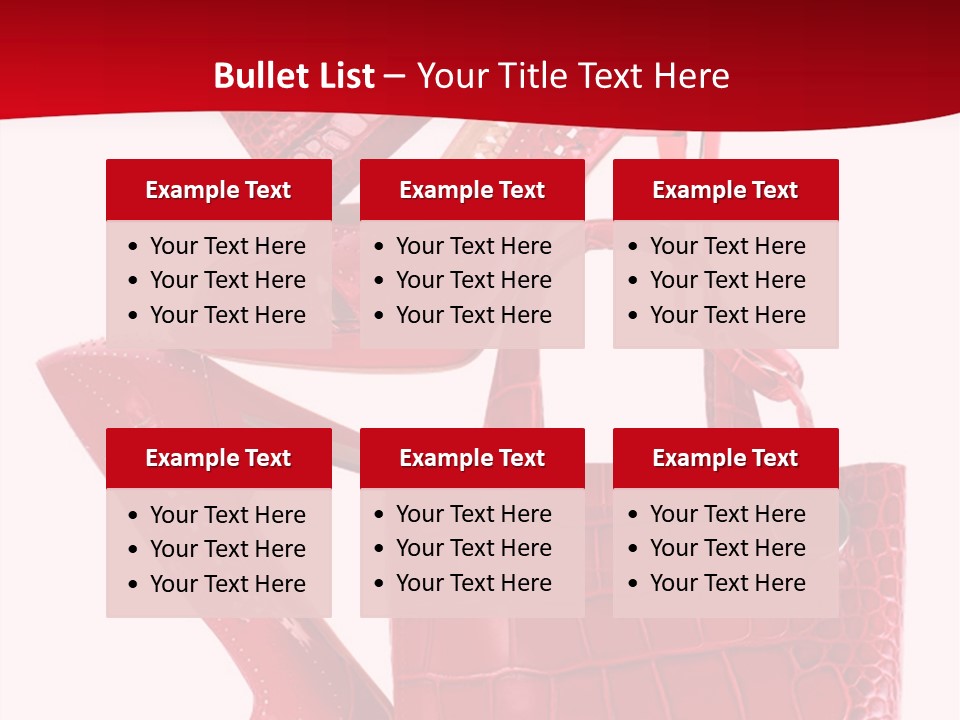A Red Purse And High Heels Powerpoint Template PowerPoint Template