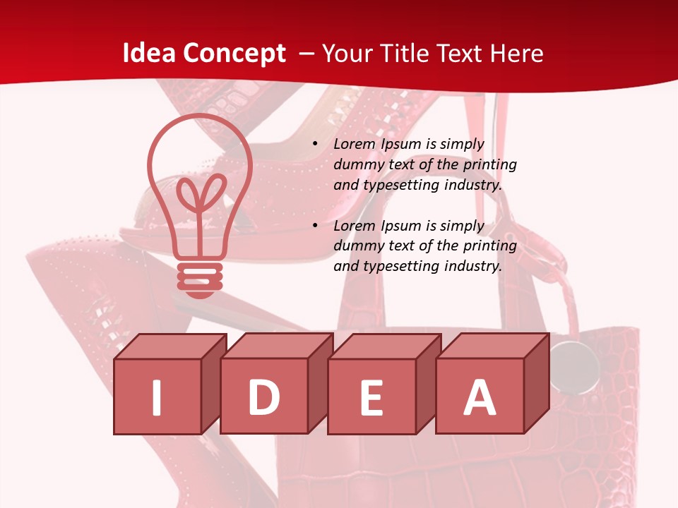A Red Purse And High Heels Powerpoint Template PowerPoint Template
