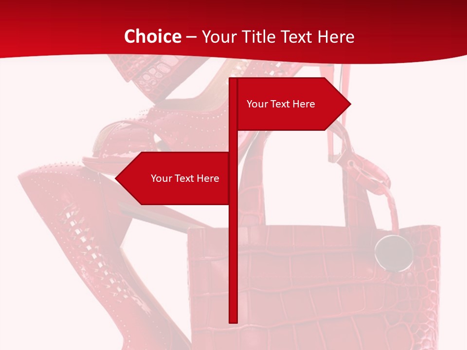 A Red Purse And High Heels Powerpoint Template PowerPoint Template
