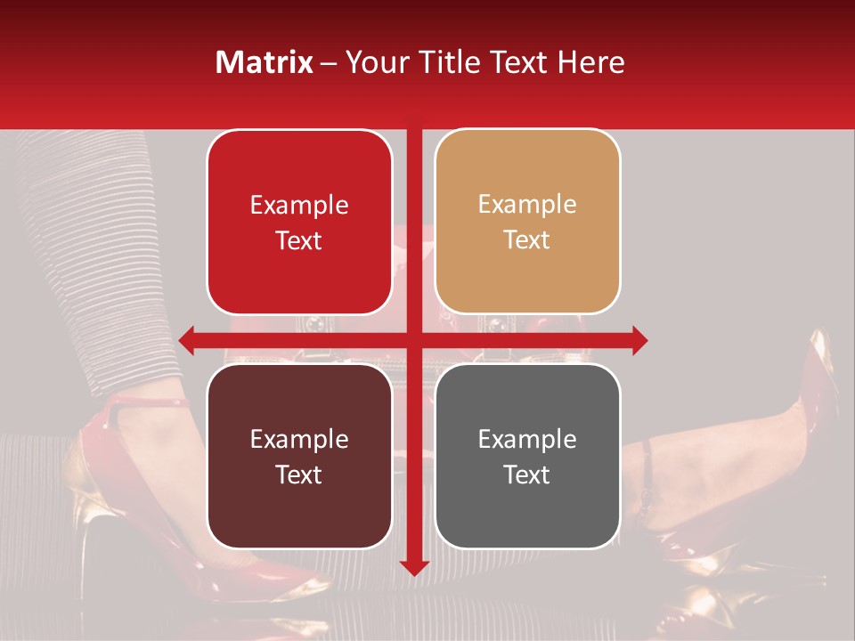 A Woman Holding A Red Purse On Her Feet PowerPoint Template