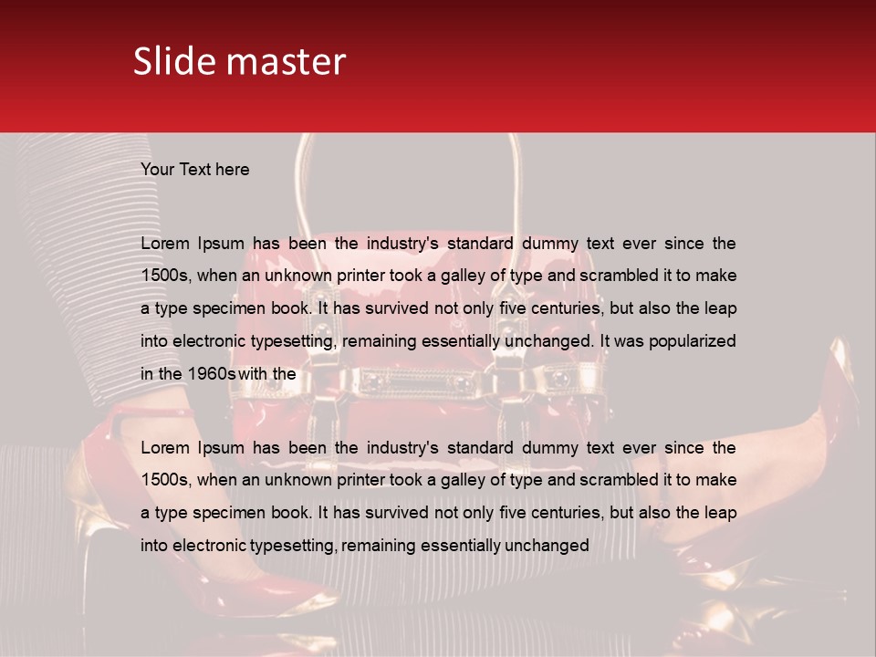 A Woman Holding A Red Purse On Her Feet PowerPoint Template