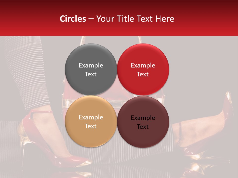 A Woman Holding A Red Purse On Her Feet PowerPoint Template