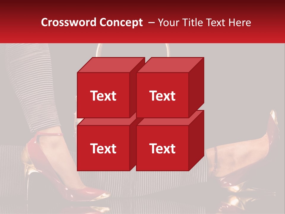 A Woman Holding A Red Purse On Her Feet PowerPoint Template