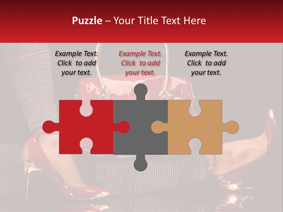 A Woman Holding A Red Purse On Her Feet PowerPoint Template