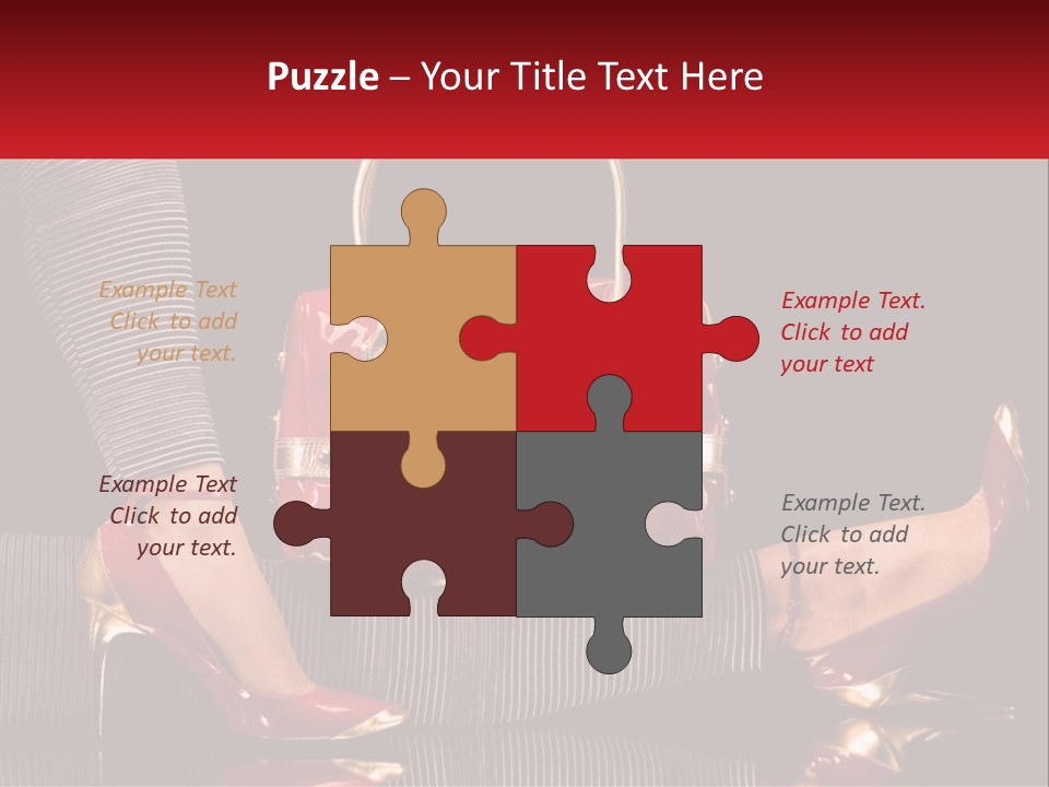 A Woman Holding A Red Purse On Her Feet PowerPoint Template