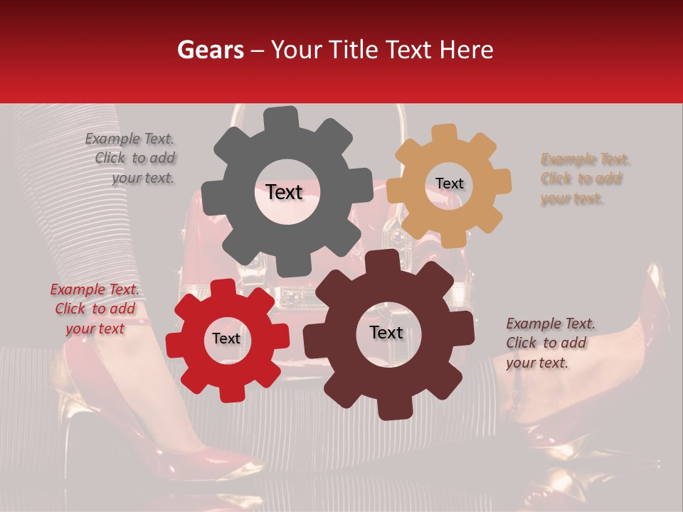 A Woman Holding A Red Purse On Her Feet PowerPoint Template