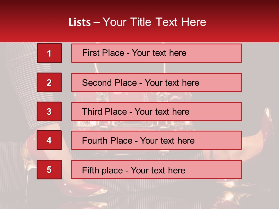 A Woman Holding A Red Purse On Her Feet PowerPoint Template