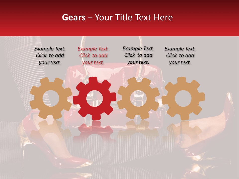 A Woman Holding A Red Purse On Her Feet PowerPoint Template