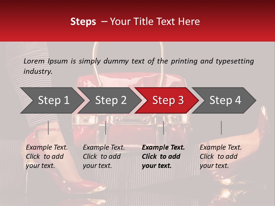 A Woman Holding A Red Purse On Her Feet PowerPoint Template