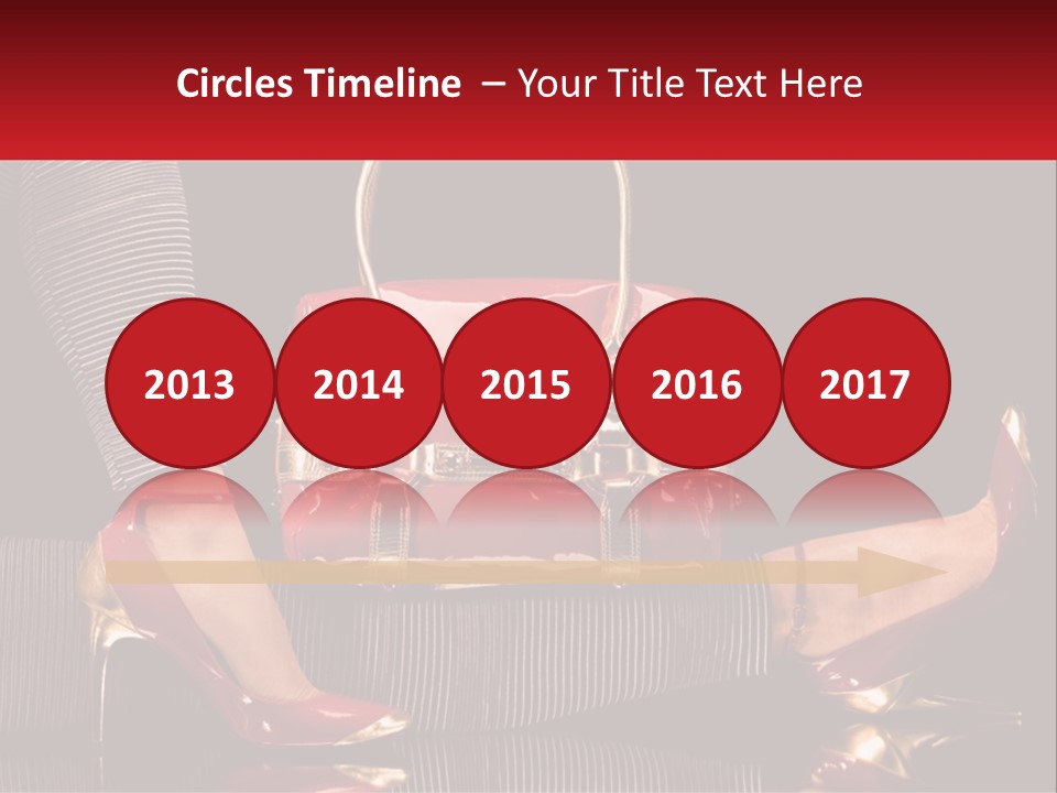 A Woman Holding A Red Purse On Her Feet PowerPoint Template