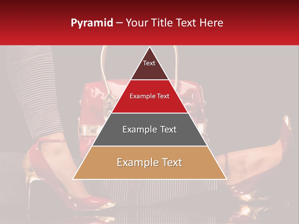 A Woman Holding A Red Purse On Her Feet PowerPoint Template