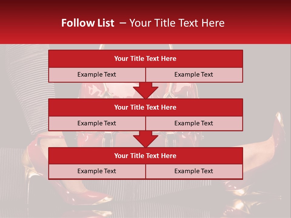 A Woman Holding A Red Purse On Her Feet PowerPoint Template