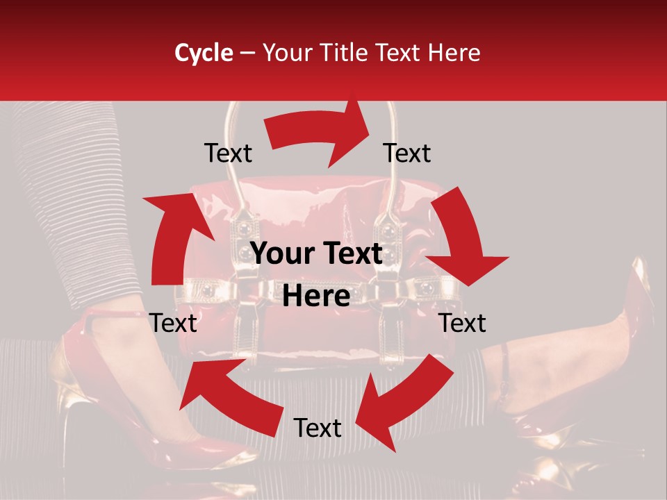 A Woman Holding A Red Purse On Her Feet PowerPoint Template