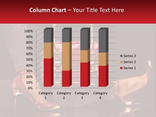 A Woman Holding A Red Purse On Her Feet PowerPoint Template