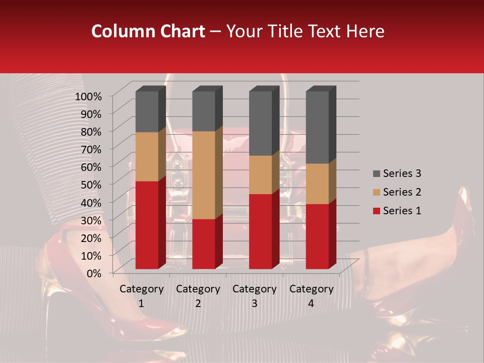 A Woman Holding A Red Purse On Her Feet PowerPoint Template