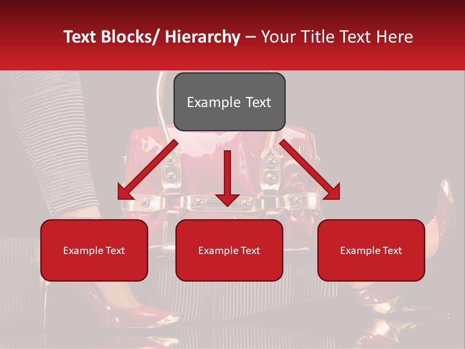 A Woman Holding A Red Purse On Her Feet PowerPoint Template