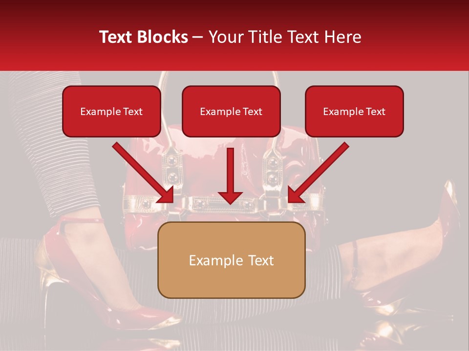 A Woman Holding A Red Purse On Her Feet PowerPoint Template