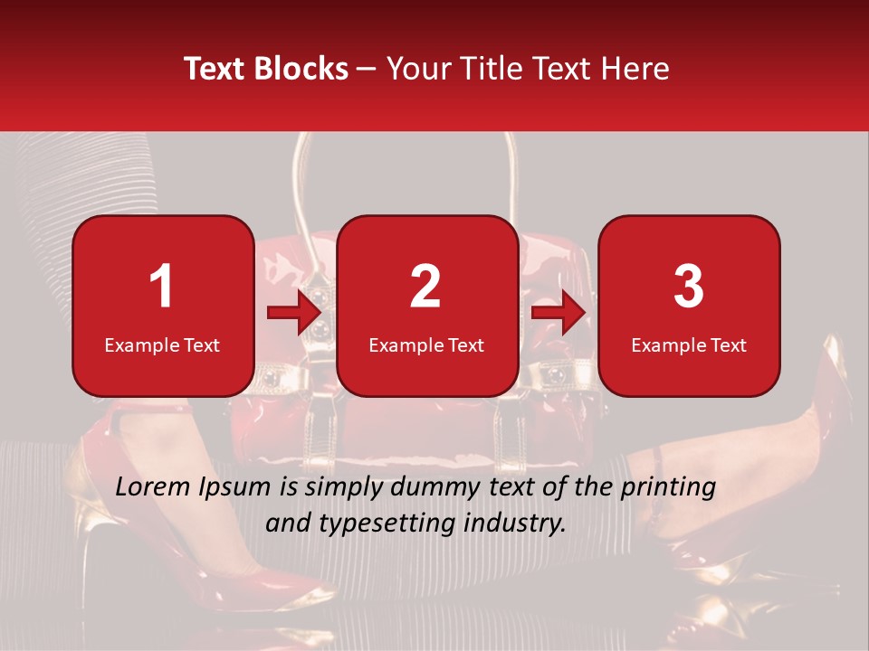 A Woman Holding A Red Purse On Her Feet PowerPoint Template
