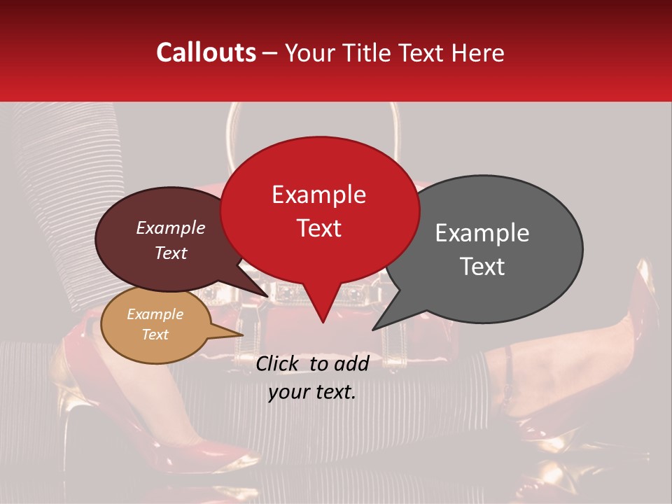 A Woman Holding A Red Purse On Her Feet PowerPoint Template