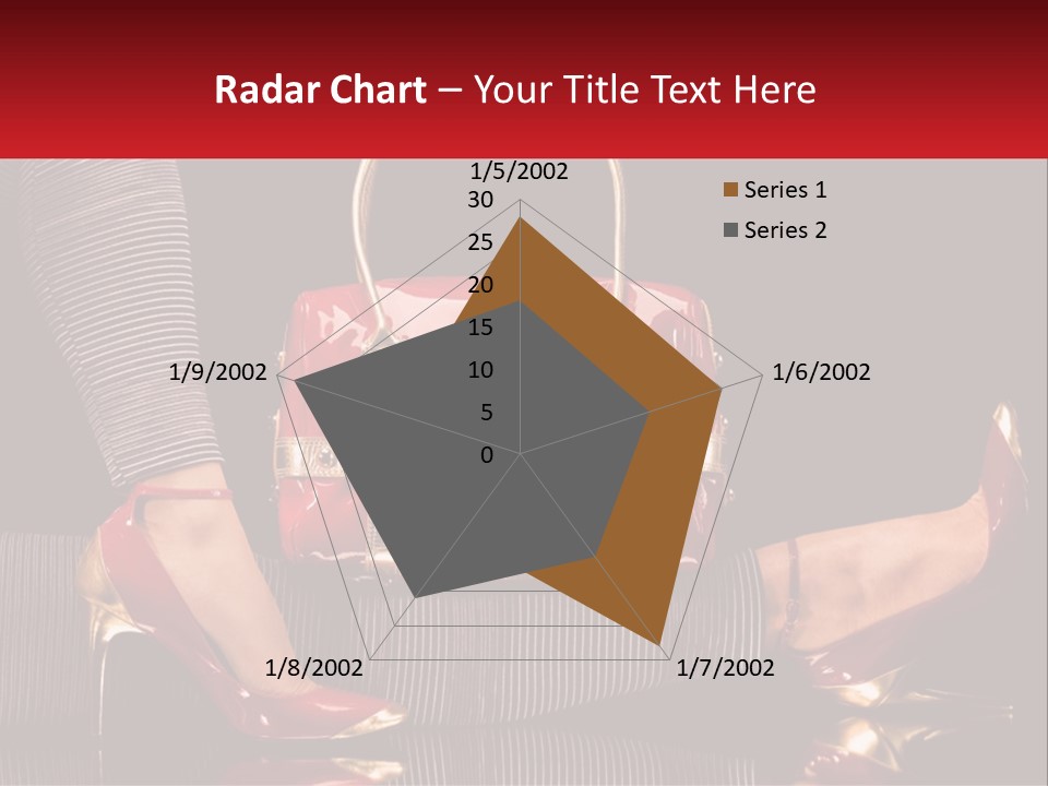 A Woman Holding A Red Purse On Her Feet PowerPoint Template