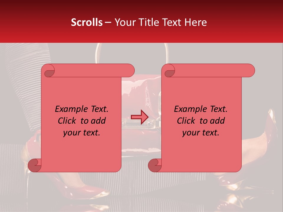 A Woman Holding A Red Purse On Her Feet PowerPoint Template