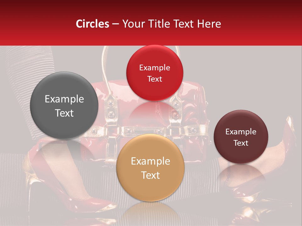 A Woman Holding A Red Purse On Her Feet PowerPoint Template