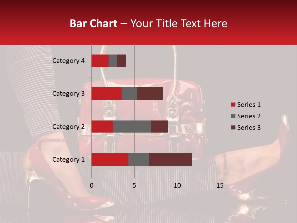 A Woman Holding A Red Purse On Her Feet PowerPoint Template