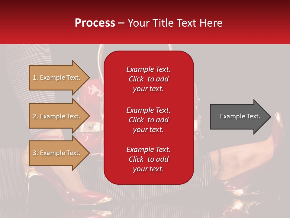 A Woman Holding A Red Purse On Her Feet PowerPoint Template