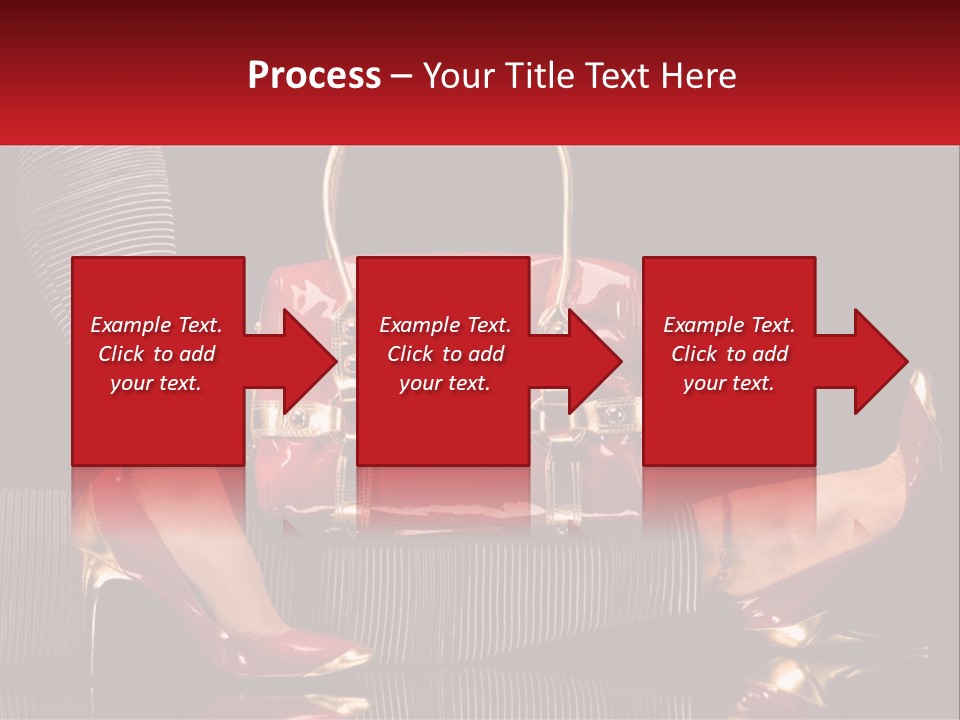 A Woman Holding A Red Purse On Her Feet PowerPoint Template