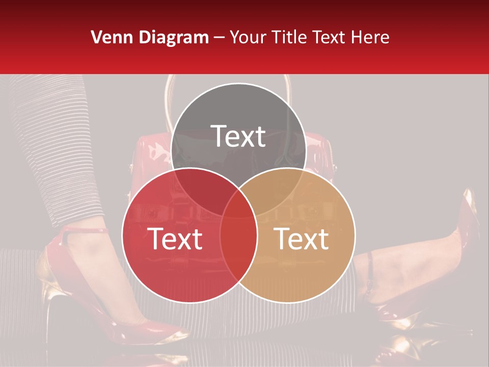 A Woman Holding A Red Purse On Her Feet PowerPoint Template