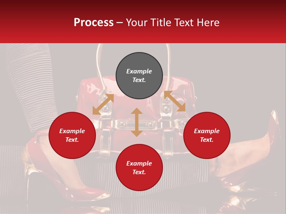 A Woman Holding A Red Purse On Her Feet PowerPoint Template